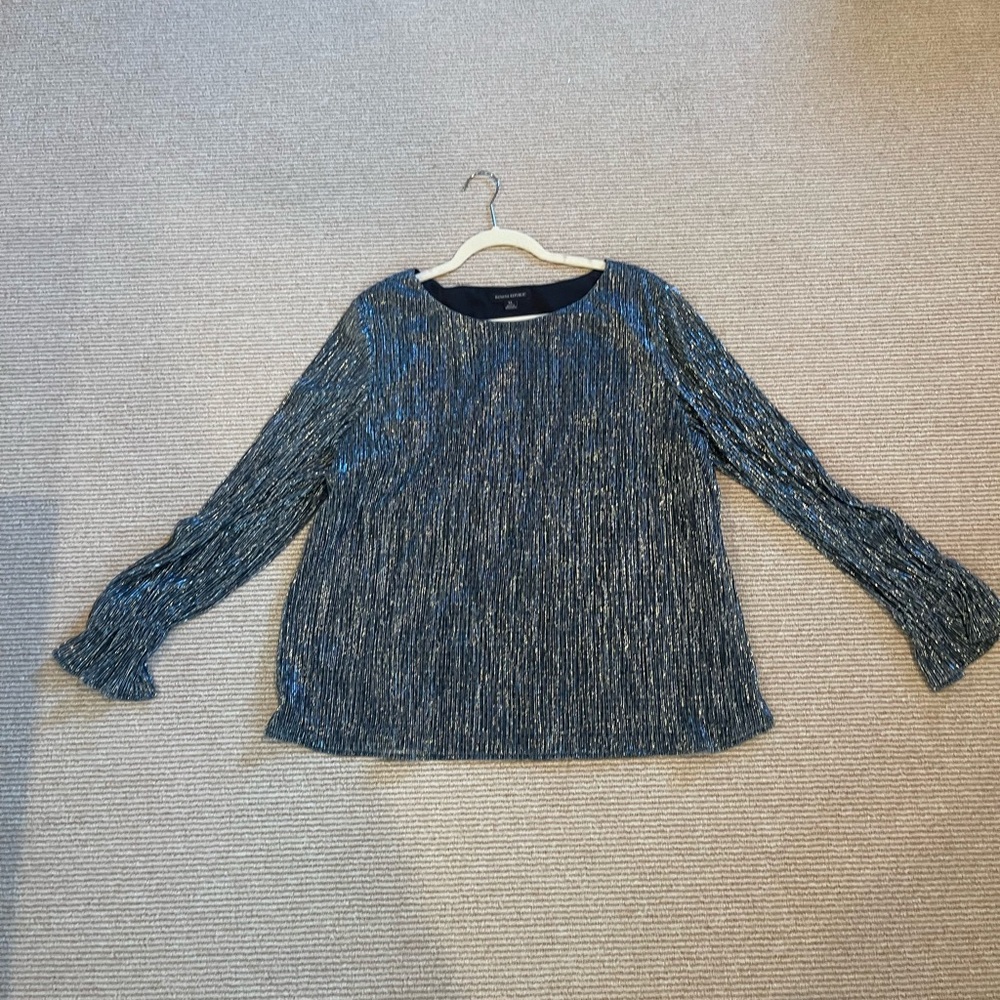 Banana Republic Blue Metallic Blouse